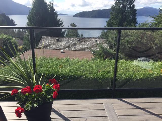 aluminum and glass deck railing, black, fascia mounted burnaby